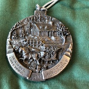 Vintage Crown Automotive Steel Christening Ornament circa 1998/99